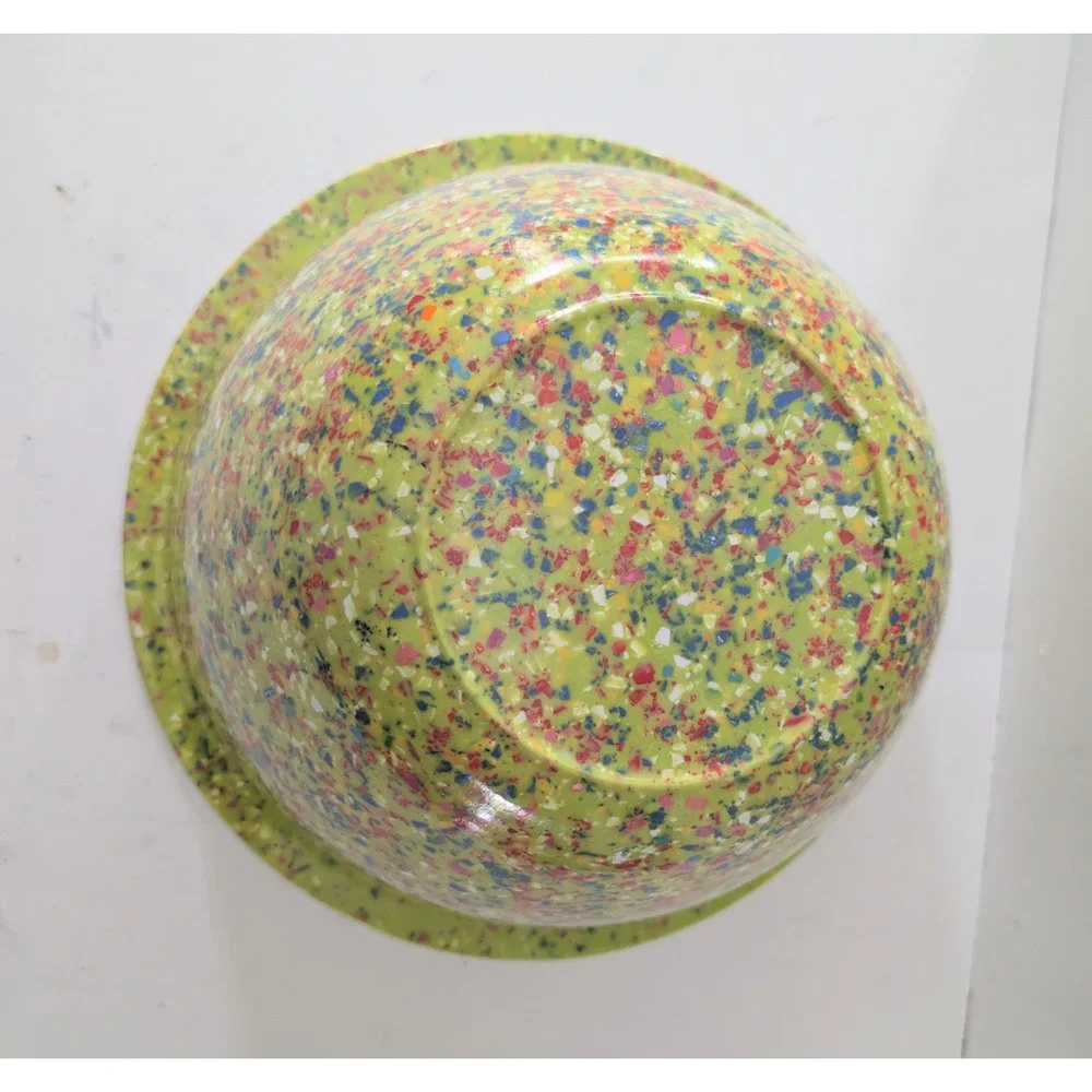 Zak Designs MCM Lime Green Melamine Speckled Confetti Large Mixing Bowl 7